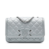 Chanel Small Quilted Metallic Caviar CC Filigree Flap