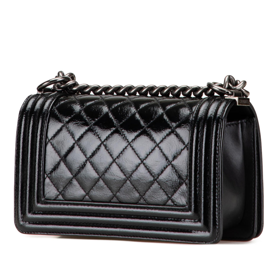 Chanel Small Quilted Patent Boy Flap