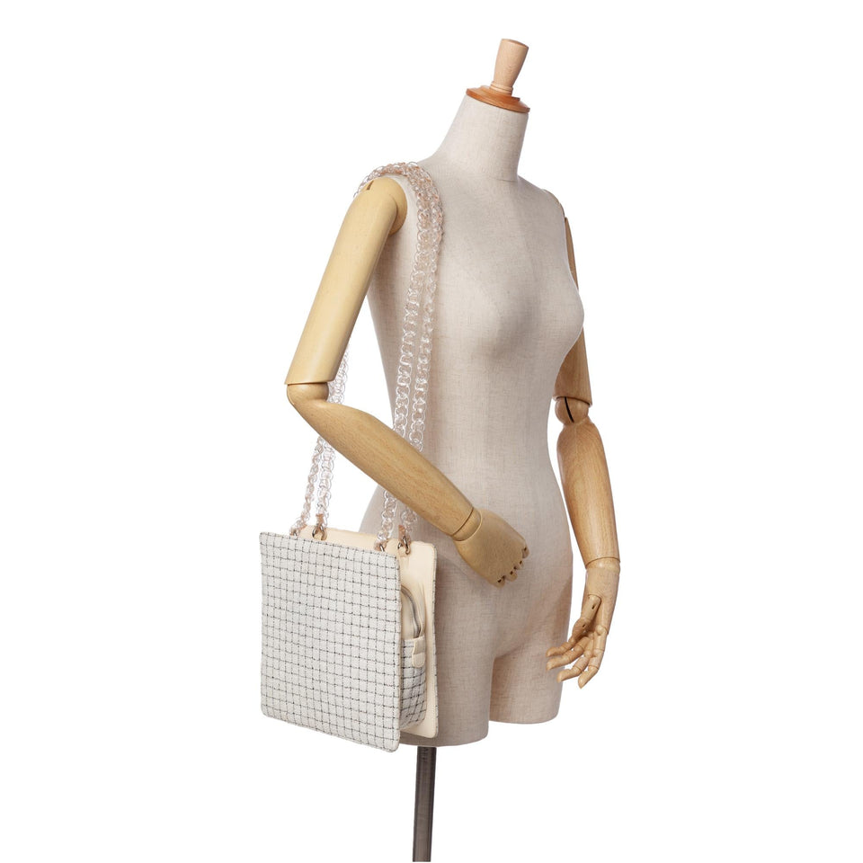 Chanel Small Tweed and Resin Zipped Shopping Bag