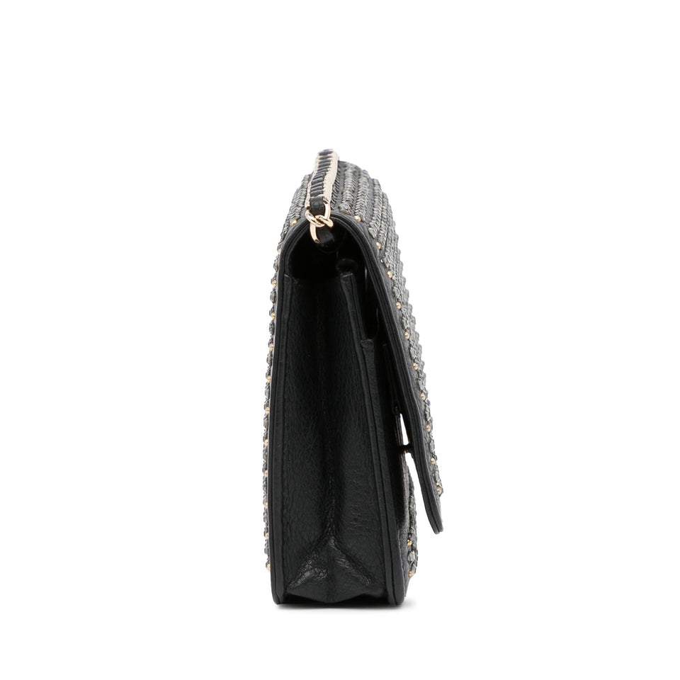 Chanel Studded Leather Wallet on Chain