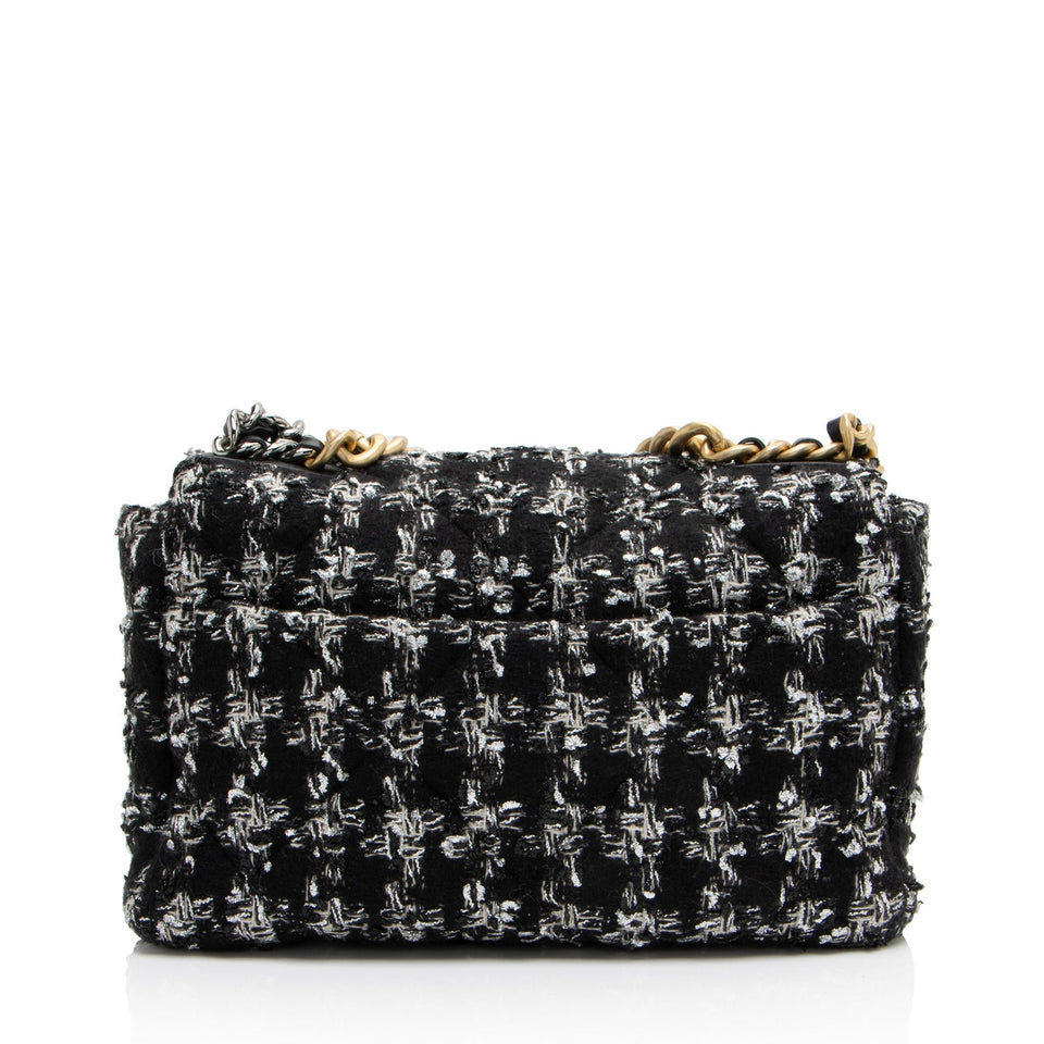 Chanel Tweed Houndstooth 19 Large Flap Shoulder Bag