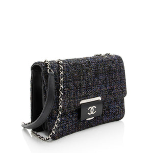 Chanel Tweed Lambskin Beauty Lock Flap Bag