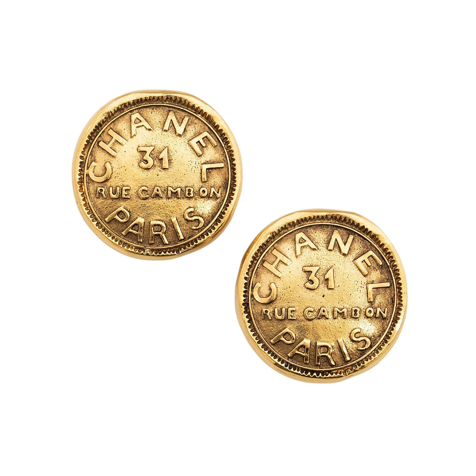 Chanel Vintage 31 Rue Coin Clip On Earrings