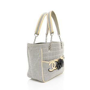 Chanel Vintage Canvas Camellia No. 5 Tote