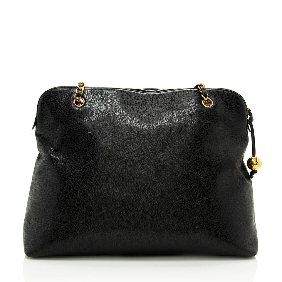 Chanel Vintage Caviar Leather CC Chain Tote - FINAL SALE (SHF-17174)