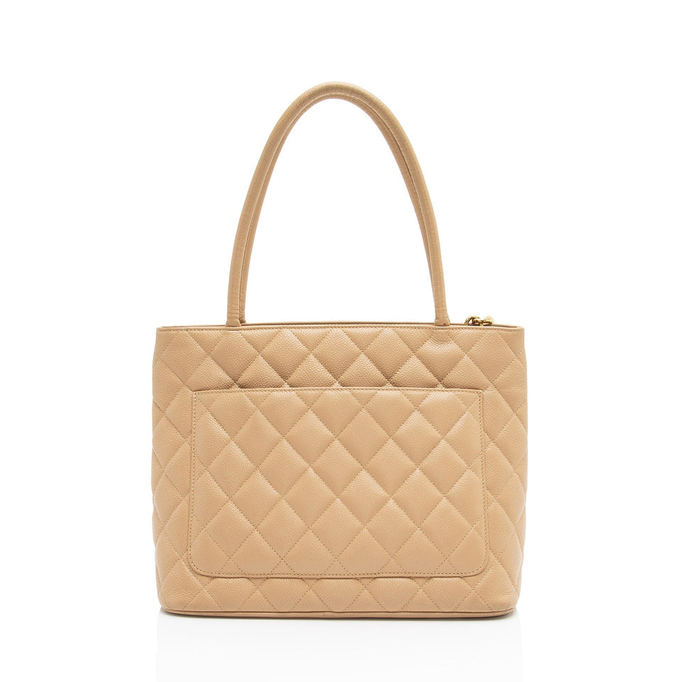 Chanel Vintage Caviar Leather Medallion Tote