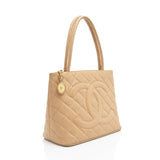 Chanel Vintage Caviar Leather Medallion Tote