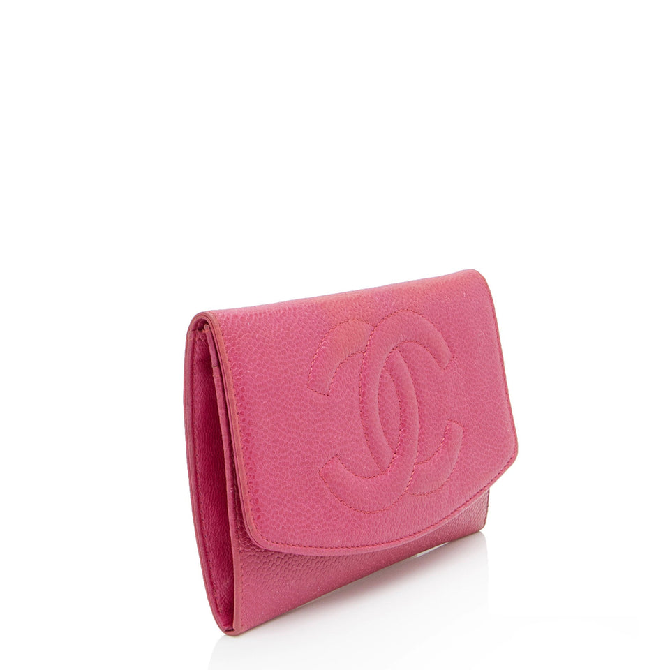 Chanel Vintage Caviar Leather Timeless CC Small Clutch