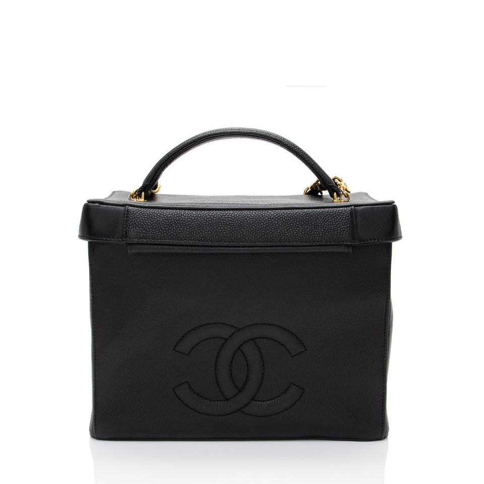 Chanel Vintage Caviar Leather Vanity Train Case