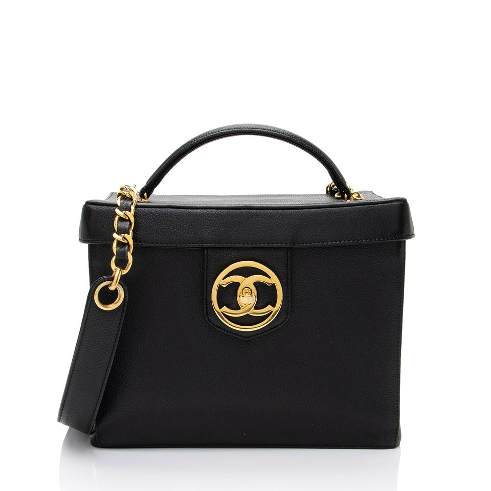 Chanel Vintage Caviar Leather Vanity Train Case