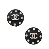 Chanel Vintage Crystal CC Round Clip On Earrings (SHF-PumRsm)