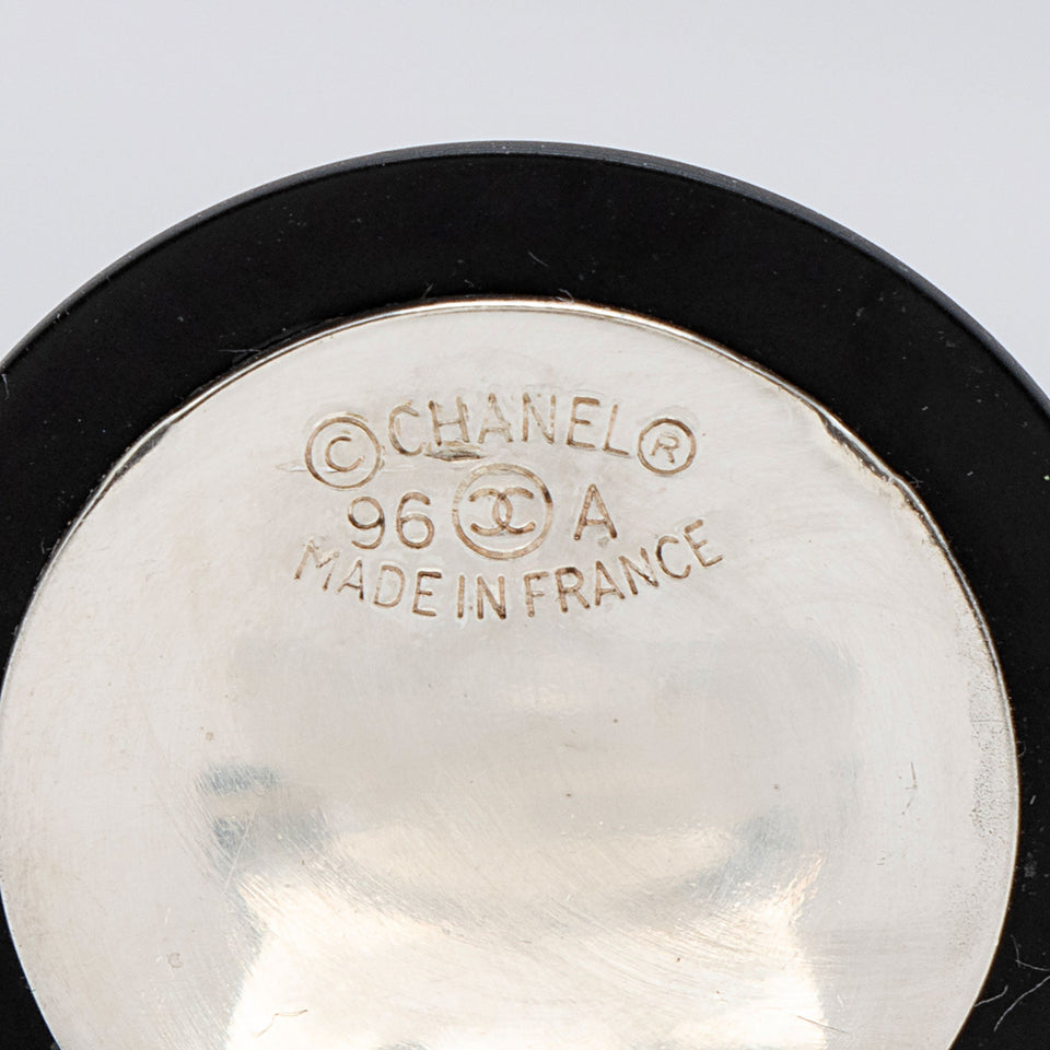 Chanel Vintage Crystal CC Round Clip On Earrings (SHF-PumRsm)