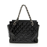 Chanel Vintage Patent Leather Timeless CC Petite Tote