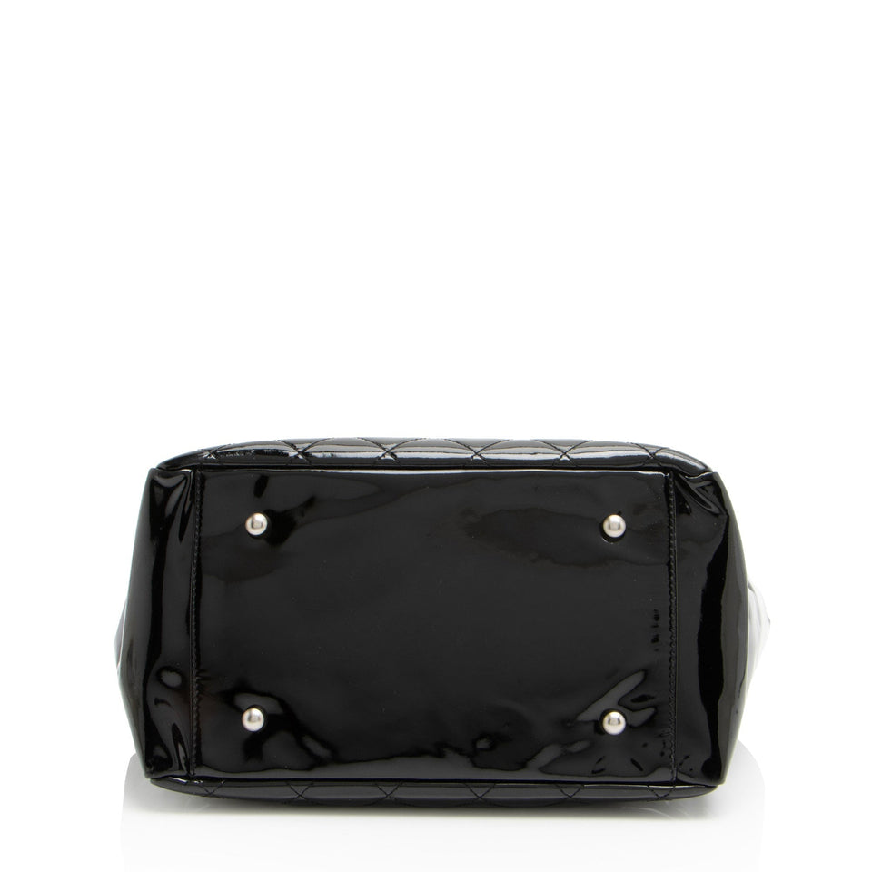 Chanel Vintage Patent Leather Timeless CC Petite Tote