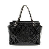Chanel Vintage Patent Leather Timeless CC Petite Tote