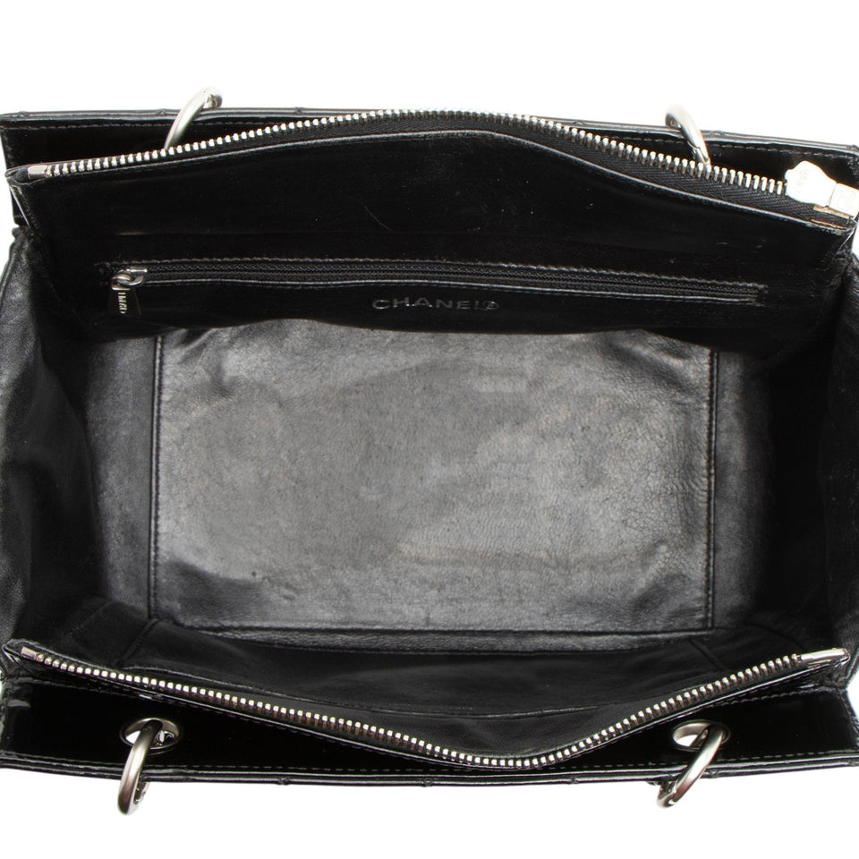 Chanel Vintage Patent Leather Timeless CC Petite Tote