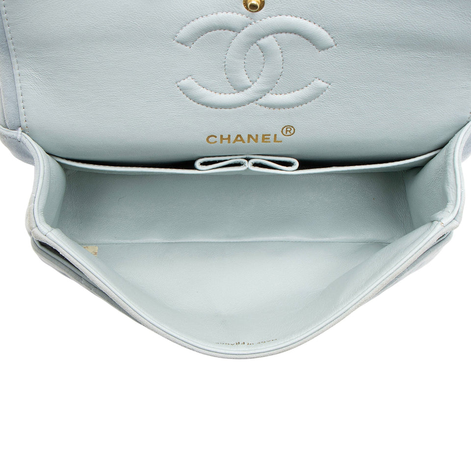 Chanel Vintage Suede Classic Small Double Flap Bag