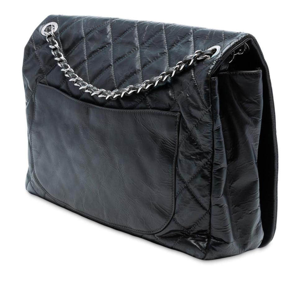 Chanel XL CC Glazed Quilted Calfskin Single Flap