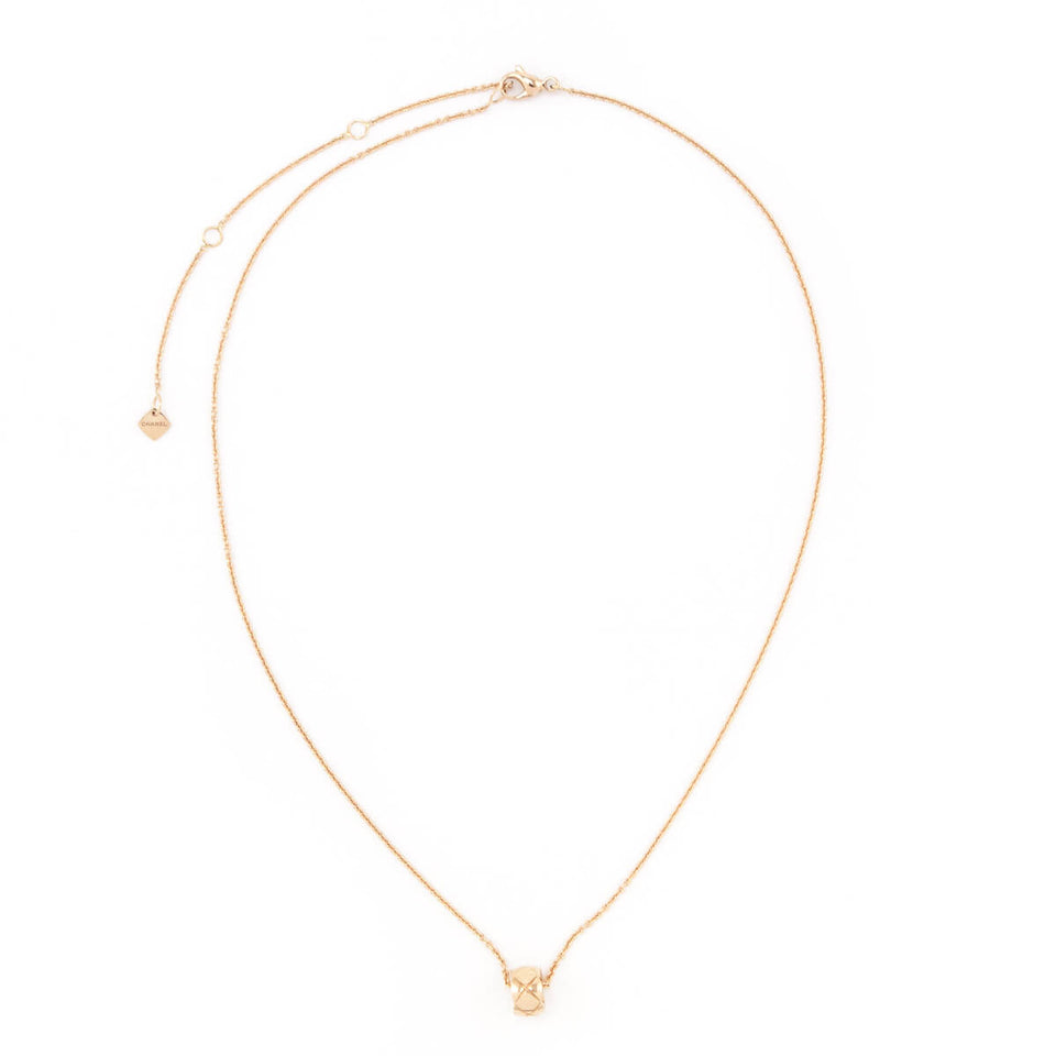 Chanel 18K Beige Gold Coco Crush Pendant Necklace
