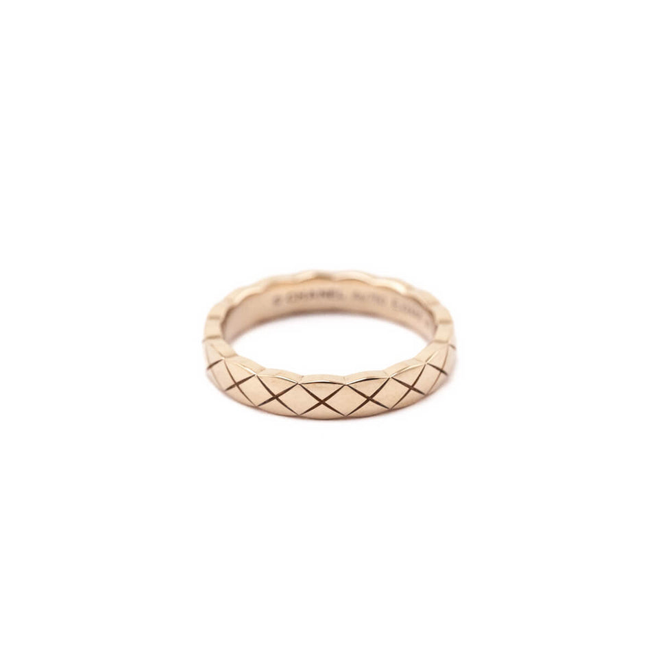 Chanel 18K Beige Gold Mini Coco Crush Ring Size 4.5