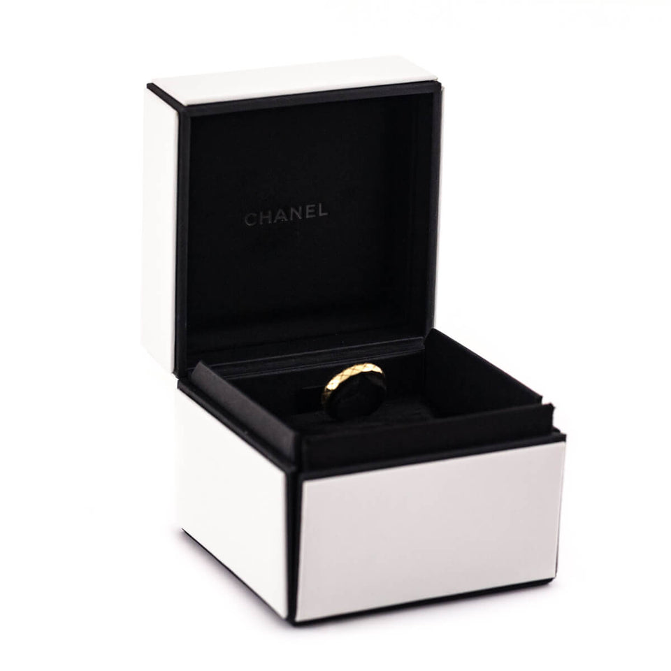 Chanel 18K Yellow Gold Mini Coco Crush Ring Size 4