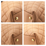 Chanel Beige Caviar & Lizard Quilted Large Coco Handle Flap Bag