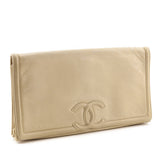 Chanel Beige Lambskin Vintage CC Clutch