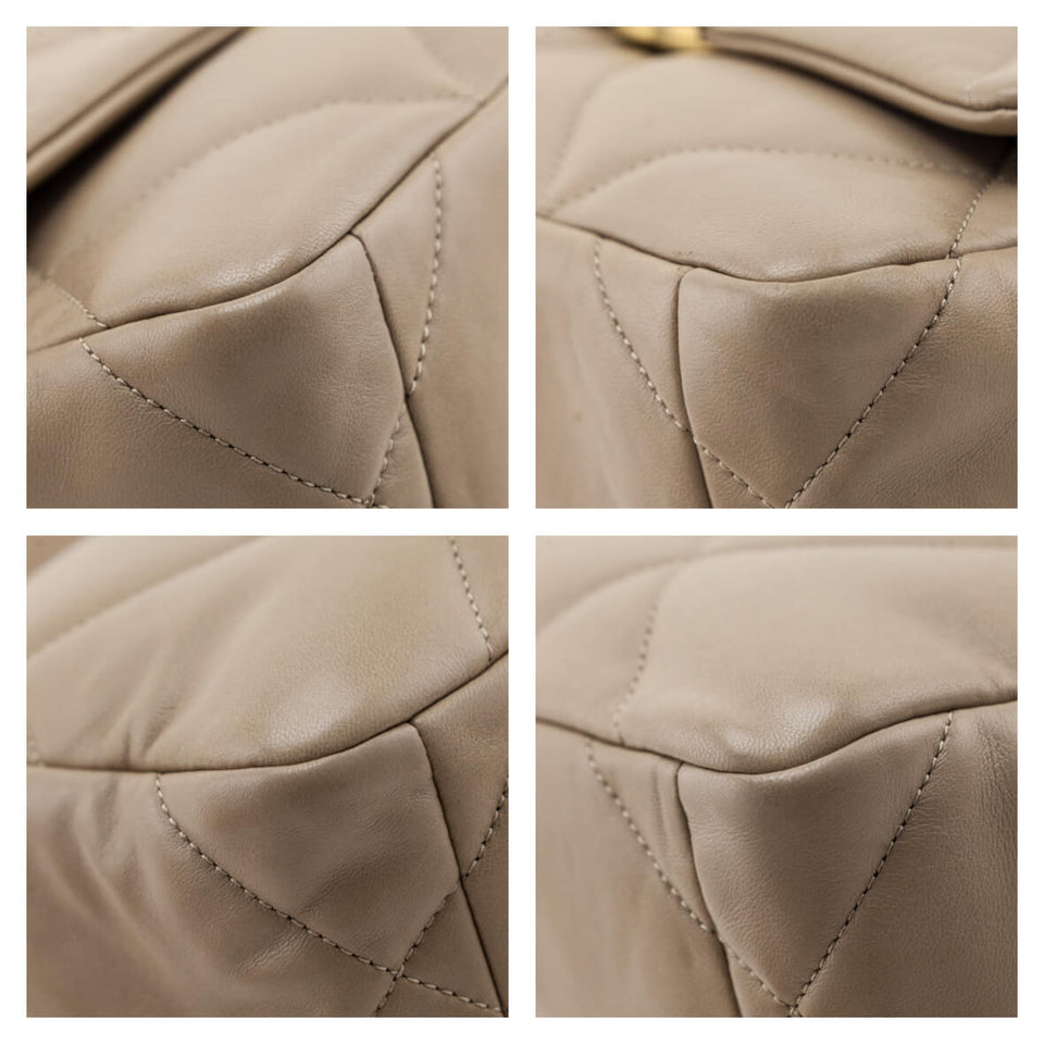 Chanel Beige Lambskin Quilted Medium Chanel 19