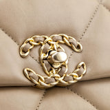 Chanel Beige Lambskin Quilted Medium Chanel 19