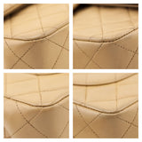 Chanel Beige Lambskin Quilted Medium Double Flap Bag