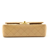 Chanel Beige Lambskin Quilted Medium Double Flap Bag