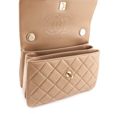 Chanel Beige Lambskin Small Trendy CC Top Handle Flap Bag