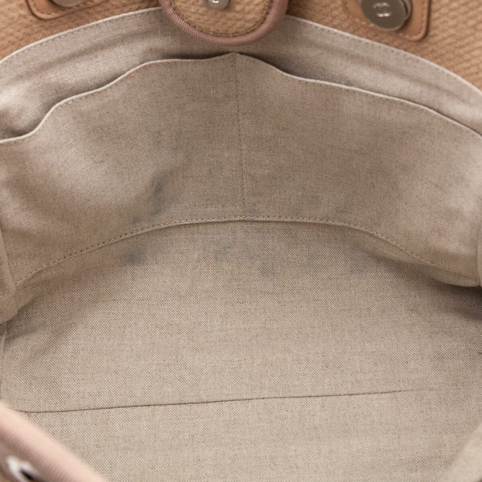 Chanel Beige Mixed Fibers Small Deauville Tote