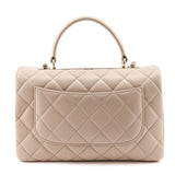 Chanel Beige Quilted Lambskin Medium Trendy CC Flap Dual Handle Bag