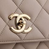 Chanel Beige Quilted Lambskin Medium Trendy CC Flap Dual Handle Bag