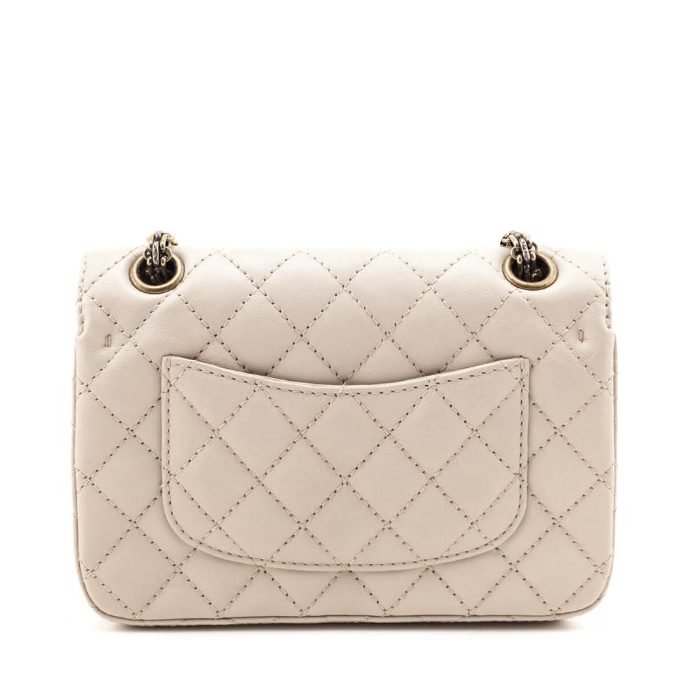 Chanel Beige Sheepskin Quilted 2.55 Reissue Mini Double Flap Bag