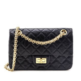 Chanel Black Aged Calfskin Quilted 2.55 Reissue Mini Flap Bag