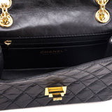 Chanel Black Aged Calfskin Quilted 2.55 Reissue Mini Flap Bag