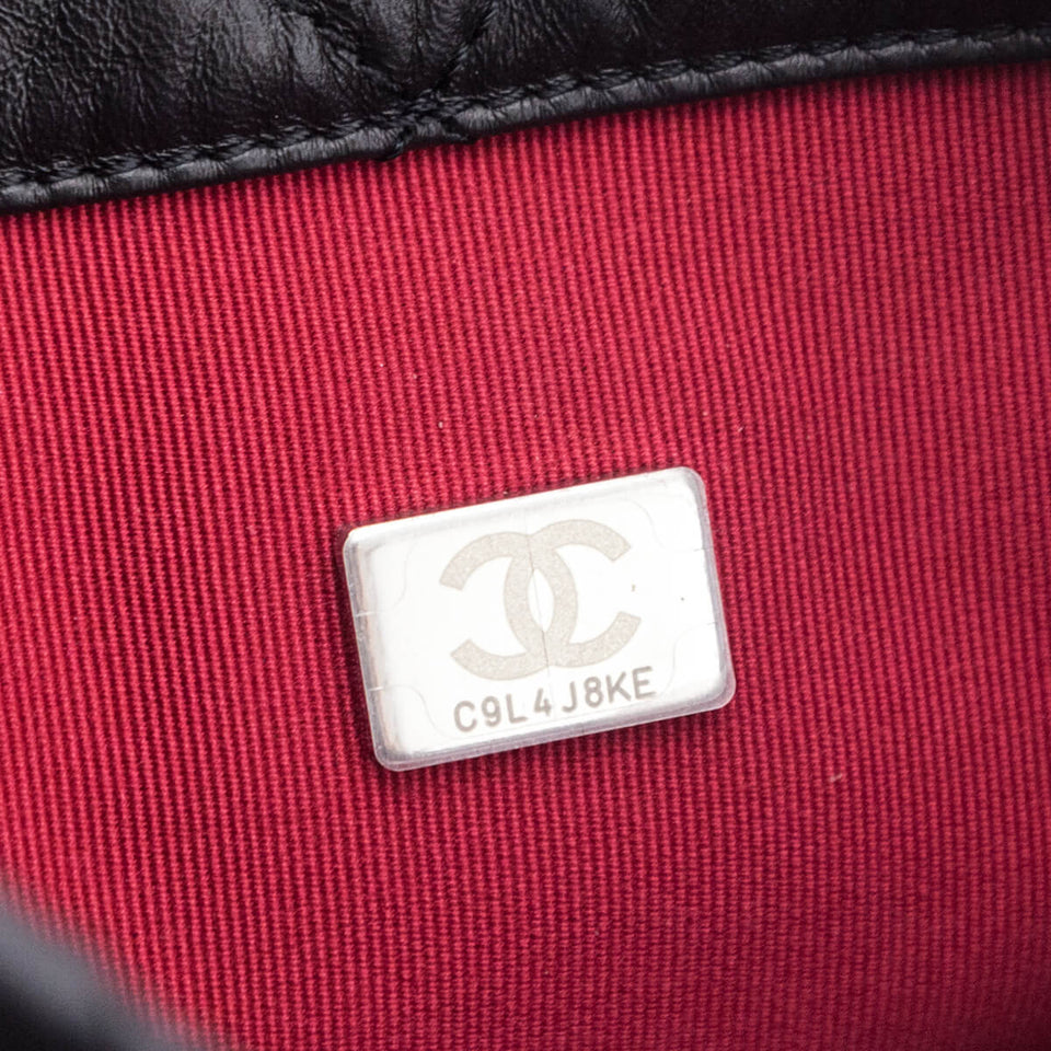 Chanel Black Aged Calfskin Quilted Small Gabrielle Backpack