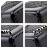 Chanel Black Aged Calfskin Quilted Small Gabrielle Backpack