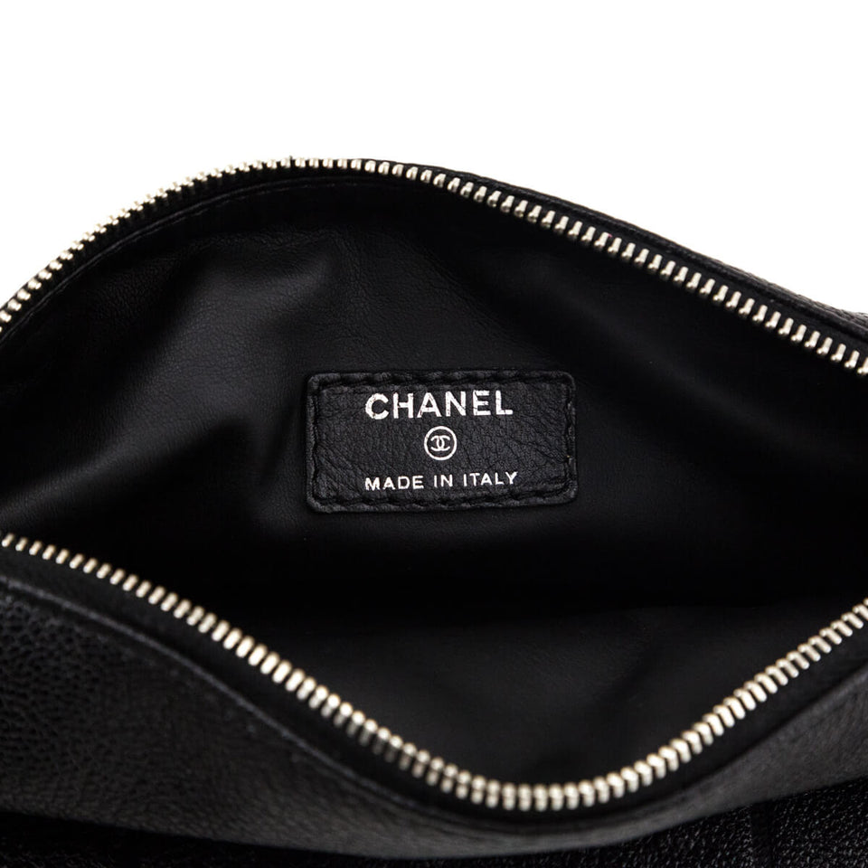 Chanel Black Calfskin Cosmetic Pouch