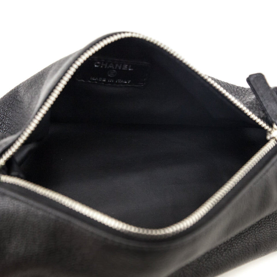 Chanel Black Calfskin Cosmetic Pouch