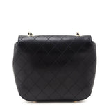 Chanel Black Calfskin Stitched Small Covered CC Flap Bag