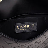 Chanel Black Calfskin Stitched Small Covered CC Flap Bag