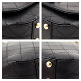 Chanel Black Calfskin Stitched Small Covered CC Flap Bag