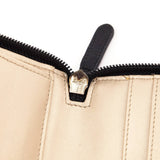 Chanel Black Camellia Embossed Lambskin Long Zip Wallet