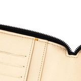Chanel Black Camellia Embossed Lambskin Long Zip Wallet