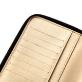 Chanel Black Camellia Embossed Lambskin Long Zip Wallet