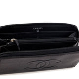 Chanel Black Caviar Large Timeless CC Zip Around Wallet