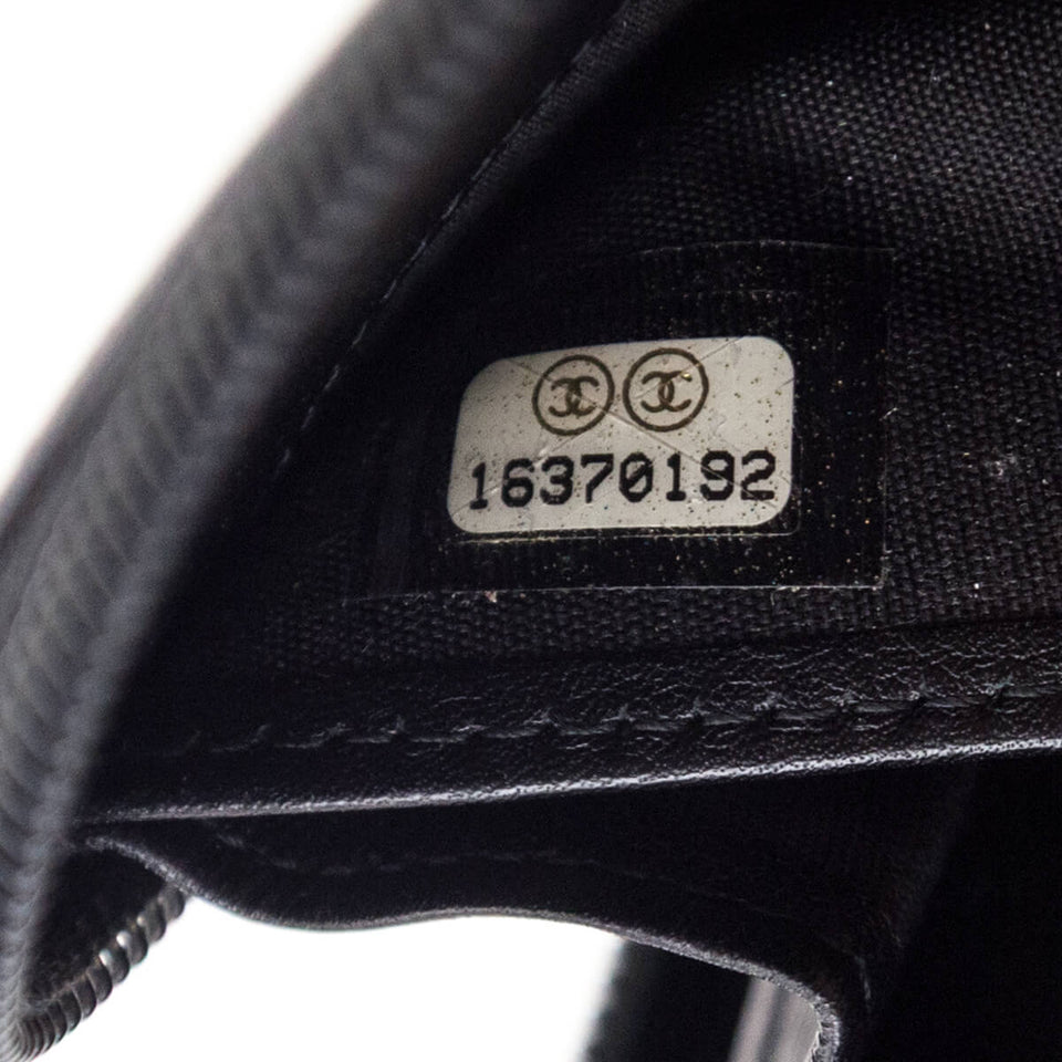Chanel Black Caviar Large Timeless CC Zip Around Wallet